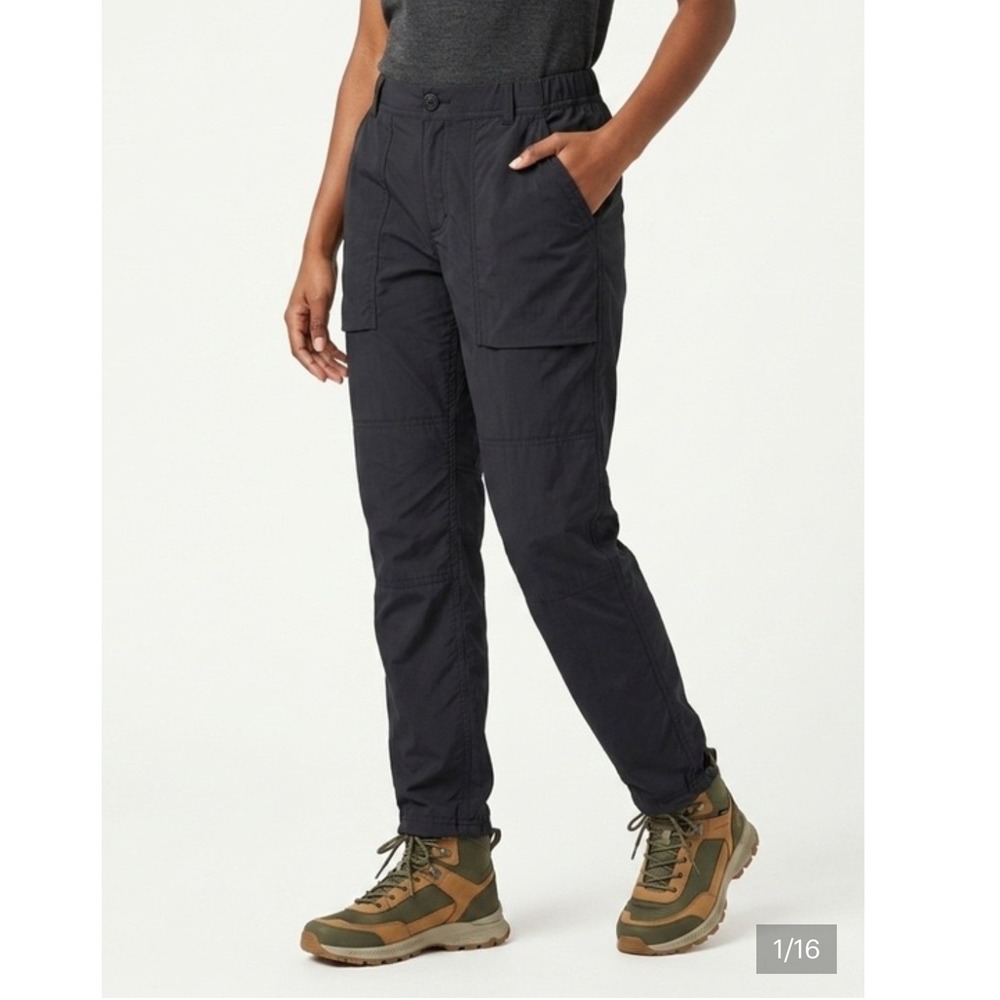 REI Co-op Savanna Trails Black Cargo Hiking Pants Womens 10 Petite Bungee Hem